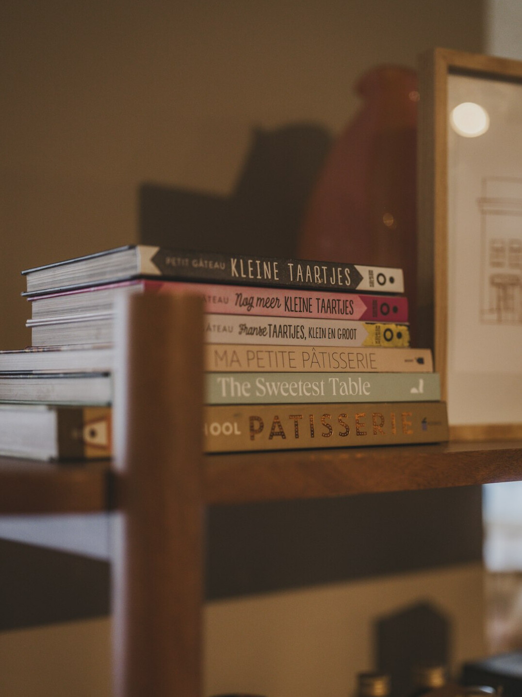 Collection of vintage books on library shelves